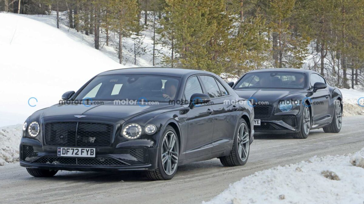 bentley flying spur v8 phev spy photo 12 بنتلي تختبر نسخة جديدة لفلاينج سبير بمحرك بورشه، قد تكون الأقوى في تاريخ الموديل