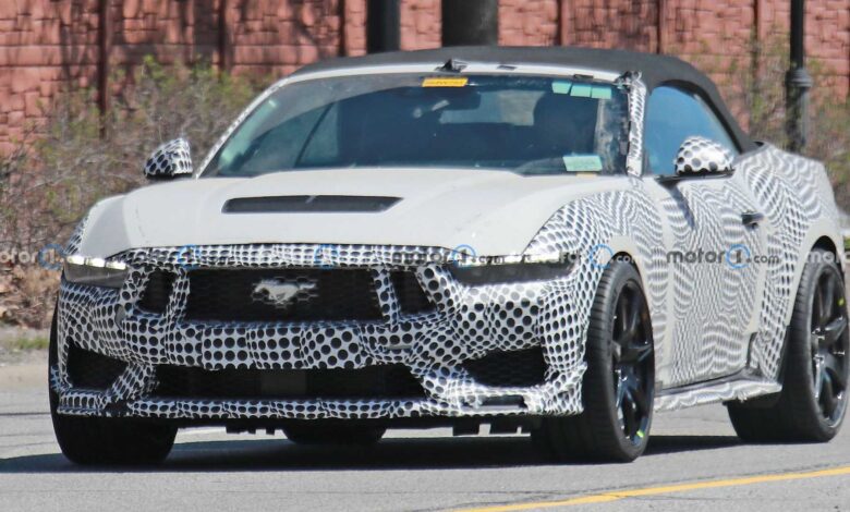 ford mustang shelby gt500 mule spy photos أول ظهور لفورد موستنج شيلبي الجيل الجديد كلياً أثناء اختباره