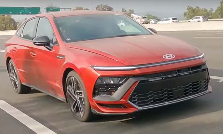 hyundai sonata n line spotted on us road هيونداي سوناتا N Line الرياضية الجديدة كلياً تظهر أثناء تجوالها في الشوارع الأمريكية بدون تمويهات