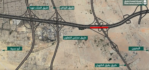 895 تحويلات مرورية لاستكمال إنشاء جسور طريق مجلس التعاون مع الظهران بقيق