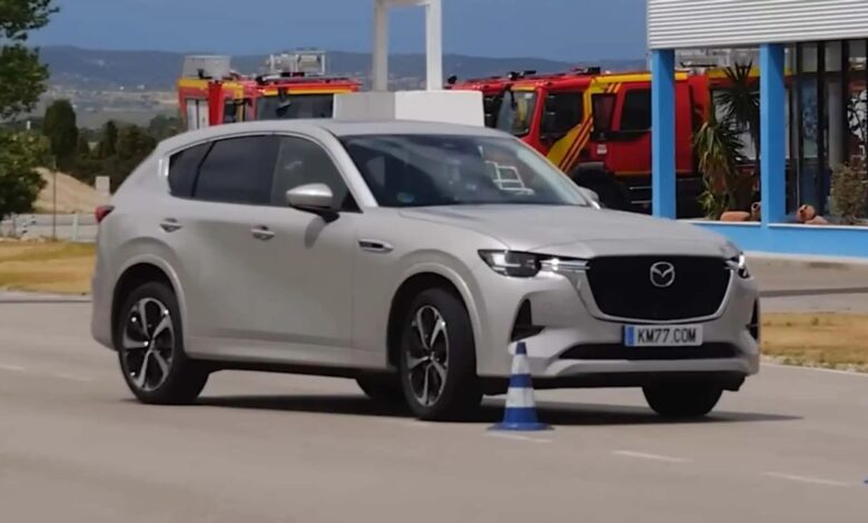 2023 mazda cx 60 moose test مازدا CX-60 الجديدة تتألق في اختبار الثبات الأوروبي