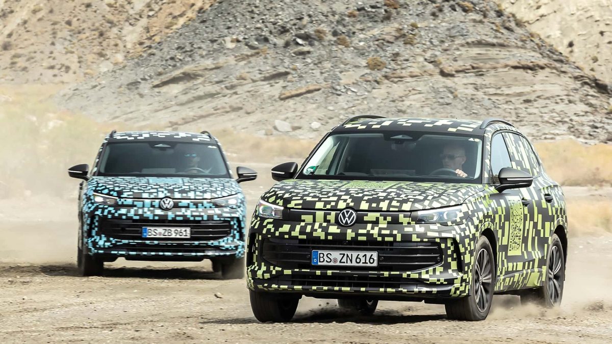 vw tiguan 2023 covered drive 2 فولكس واجن تيجوان الجيل القادم يظهر بدون أي تمويهات في فيديو تجسسي