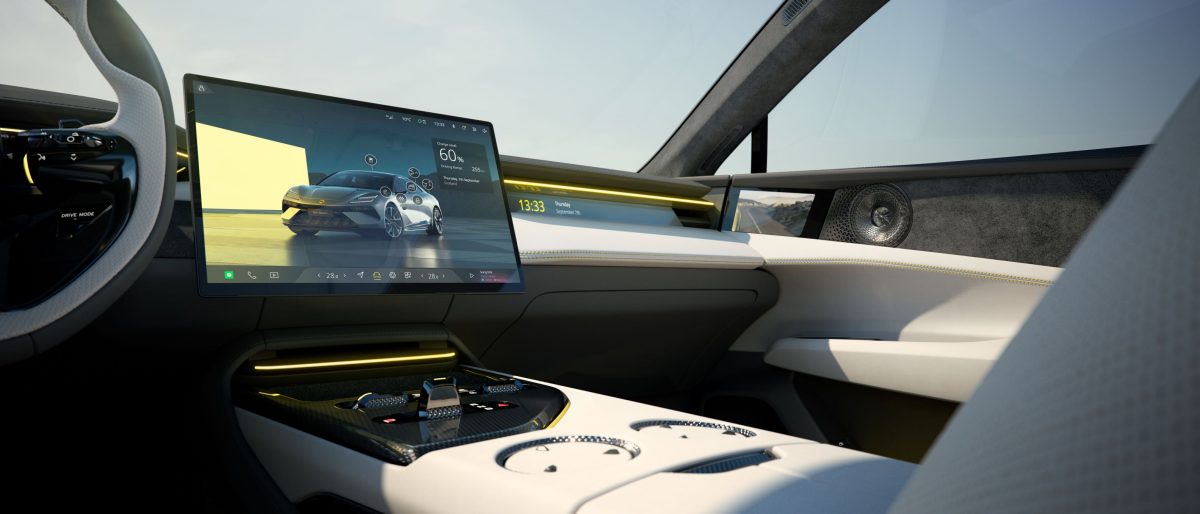 Emeya Technology 03 A driver focussed cockpit 1 لوتس إيميا Hyper-GT سيارة كهربائية فائقة القوة والذكاء