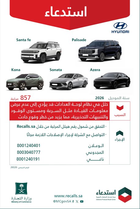تقرير استدعاءات السيارات في السعودية خلال الربع الثاني من عام 2026 HHDvCygbwAAwgph تقرير استدعاءات السيارات في السعودية خلال الربع الثاني من عام 2026