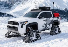 toyota snowhunter 10 1200x675 1 تويوتا تستعرض 5 سيارات بجنازير الثلج بدلًا من الإطارات ضمن مشروع Snowhunter