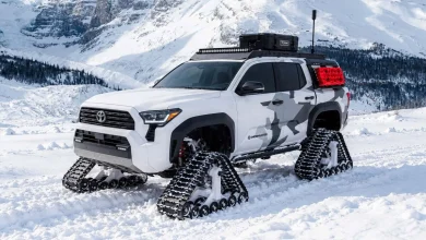toyota snowhunter 10 1200x675 1 تويوتا تستعرض 5 سيارات بجنازير الثلج بدلًا من الإطارات ضمن مشروع Snowhunter